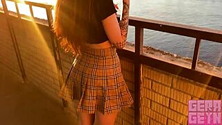 damn, gerageyn smoking girl blew fast on public balcony! 🔥