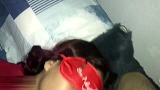 Latina girl bends over for doggystyle while sucking dick and getting cumshot