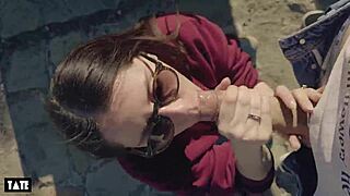 Amateur Whore Craves Deepthroat with Stranger Outdoors