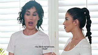 maid seduced by masseuse in hotel for wild scissoring with olive glass and alex coal