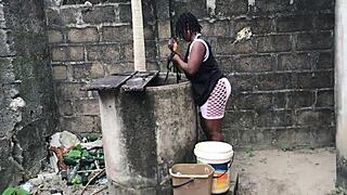 Married woman has rough outdoor sex with a big black cock
