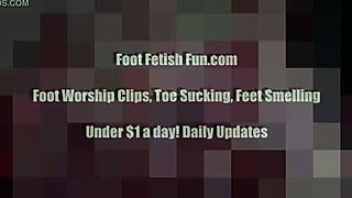 Hey, lick our feet clean, you little bitch