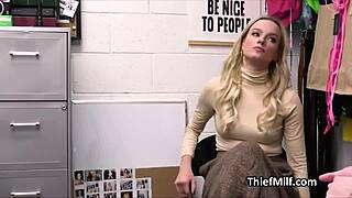 Pounding Hard with Oil and Dildo on Desk for Spied Cougar