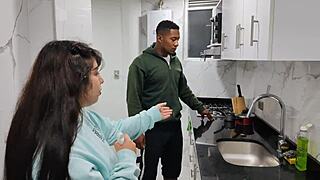 rioc bangs beautiful jennie with big tits in kitchen