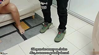 Hot Stepmom Sucks and Drools on Big Cock, Swallowing Semen