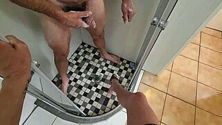 My Boyfriend Can't Resist Cumming on My Feet! Shower Footjob Drives Him Wild Every Time!