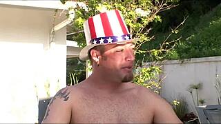 Katja engages in a riding activity with a large object.