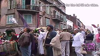 Man, freaks n' tits pop out on Fat Tuesday, wild public flashing