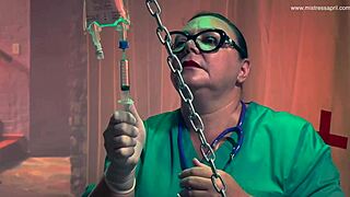 Dominatrix Mistress April runs cruel cock clinic with kinky tools 😈