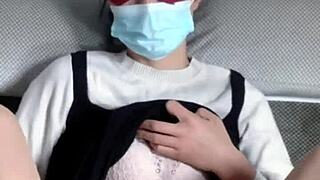 Siganjue teases in transparent stockings, seducing with big asian tits