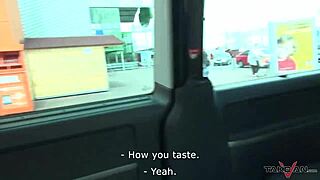 easy babe jumps in van with stranger for wild fuck