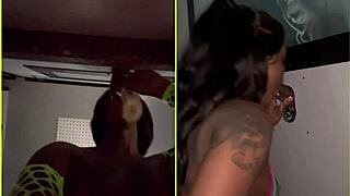 Gloryhole Fun Sucking Strangers’ Big Cocks 😜