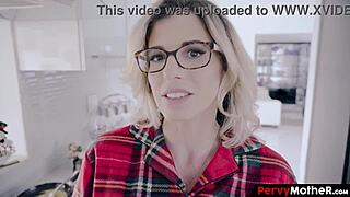 Imagine a naughty stepson licking his elegant mom's juicy pussy over holidays.