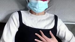 Siganjue teases in transparent stockings, seducing with big asian tits