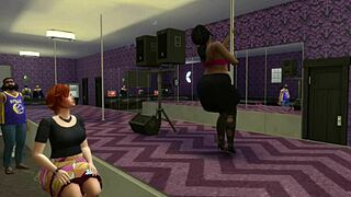 beautiful stripper gets fucked by the cleaning guy in the club