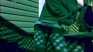 Time Lapse Stop Frame Stretch Against Steps At Night