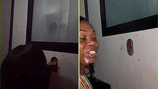 Gloryhole Fun Sucking Strangers’ Big Cocks 😜