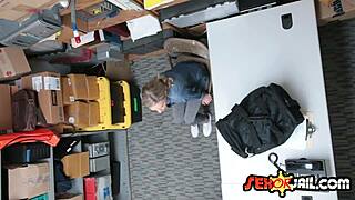 blonde chick had to bang the guard after stealing at shop