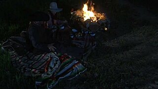 Brooke Ballentyne Bangs Hired Ranch Hand Outdoors by Fire!