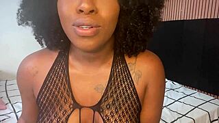 Ebony teen star guiding your jerk off in hot countdown session?