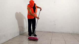 Hey, this dirty nurse flirts with the janitor and gives a sloppy blowjob! Real hospital action!