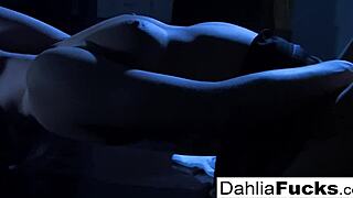 Dahlia Fingers Herself In The Dark, Teasing Her Pussy With Intrigue