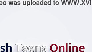 Student with big natural tits gets fucked hard and covered