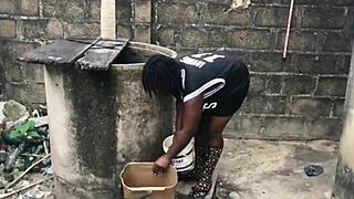 Man fucked his girl hard in the garden