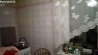 Chubby wife sips milk, then sucks cock and swallows cum 😋