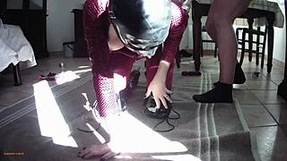 Milf in catsuit gets throated and fucked with cum on tits 😘