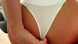 dirty anal with julia fit bent over in white thong, getting creampied 😜