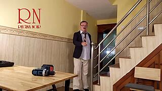 Kitchen roleplay with cheating wife and cuckold husband