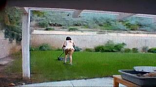 Hot Sexy Mom Bent Over in Stockings for Wild Bed Action