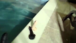 MAXINE LOVES SWIMMING IN LINGERIE WITH BIG TITS AND ASS