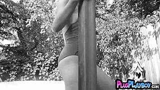 Beautiful blonde milf maya rae poses naked after striptease