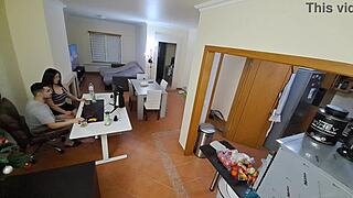 Maid in Flip Flops Gets Internal Cumshot Surprise