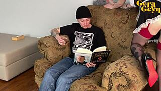 Sloppy Sexy Cleaning Girl Polishes Landlord’s Big Dick Hard