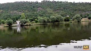 Hunt4K Guy Allows Stranger To Fuck Cute GF Liliane For Cash Outdoors