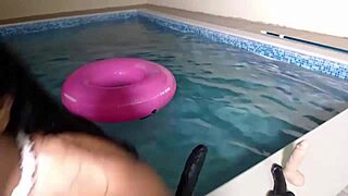 MAXINE LOVES SWIMMING IN LINGERIE WITH BIG TITS AND ASS