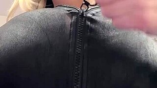 Just saw big natural tits popping out of tight leather gear