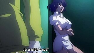 азиатска медицинска сестра в болница се чука с пациент в хентай карикатура