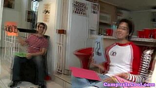 Man, these sweet college coeds got drilled missionary in the dorm sex tape!