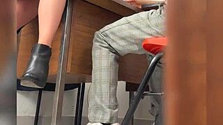 A hot teacher and student encounter in classroom