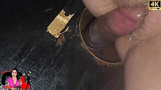 relaxing in the gloryhole with a friend