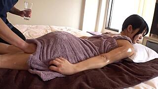 omg, i caught my cute curvy japanese teacher changing for a fake free massage!