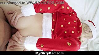 Slutty Stepdaughter Deepthroats Stepdad's Big Dick for Christmas Gifts! What a Dirty Deal - MyDirtyDad!