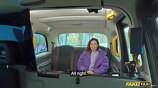 fake taxi milf trades her shaved pussy for a quick ride