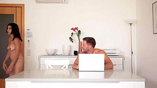 wife gets a huge fucking on the desk with blowjob and riding 😍