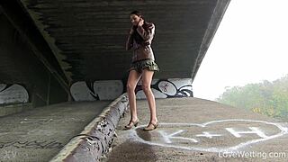 Kitty Surprises with Outdoor Pissing in Public Scene.