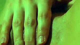 Puffy nippled milf masturbates intensely. She moans loudly while touching herself.